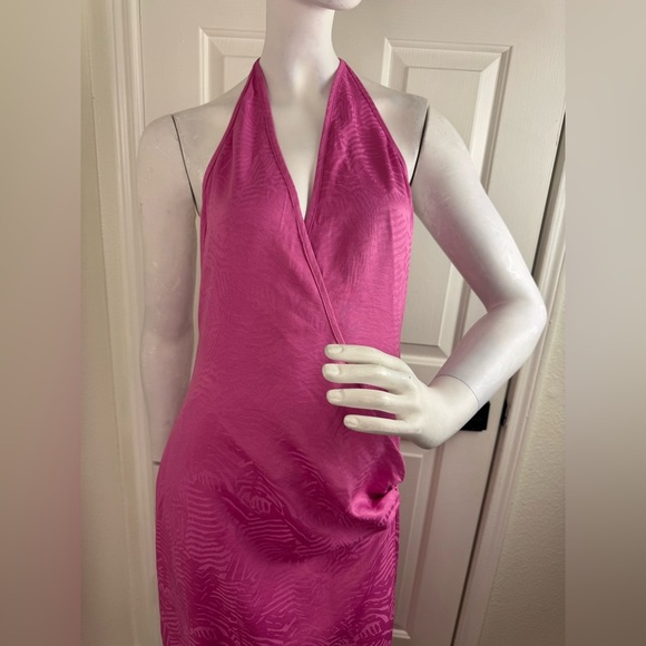Meshki pink halter maxi dress with slit Size Small. #339 - Picture 5 of 16